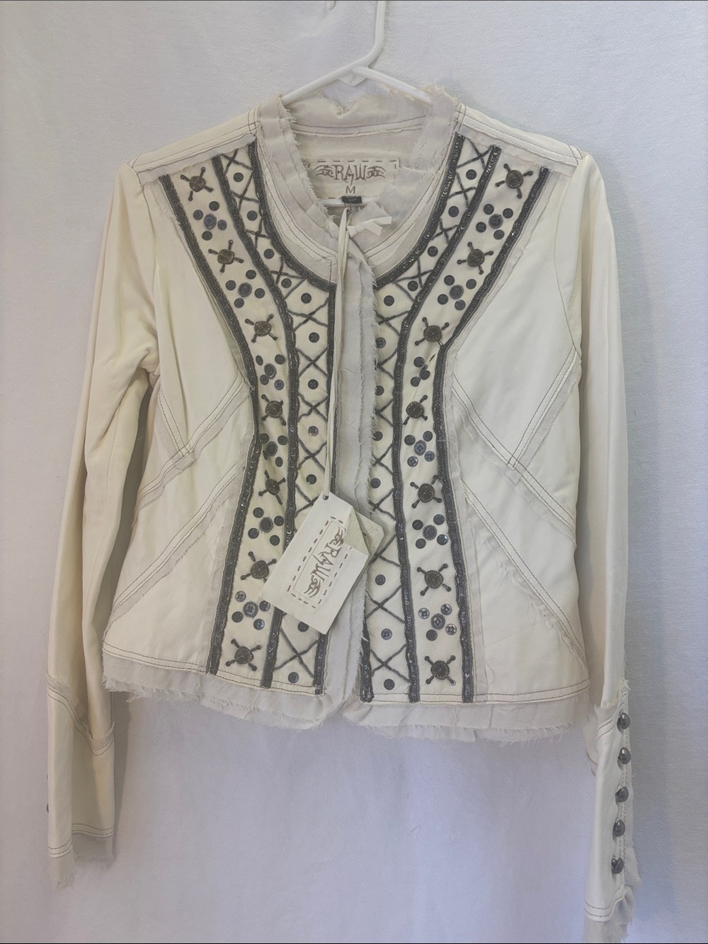 Raw 7 Embellished Leather Jacket